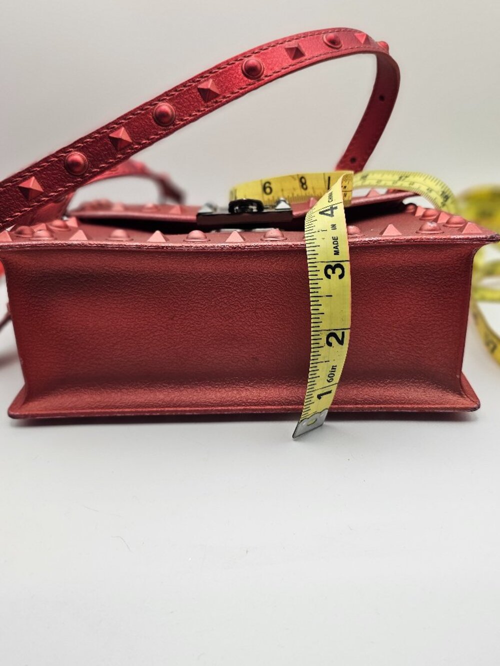 Pink‑Burgundy Jelly Studded Crossbody / Top‑Handle Bag - Picture 6 of 9